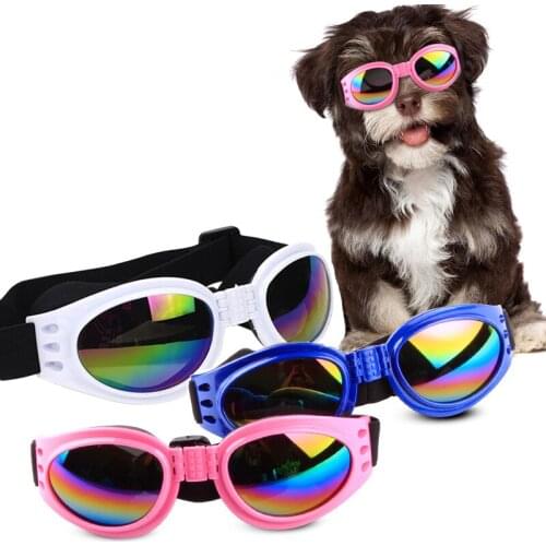 Floding Pet Dog Sunglasses Sun protection Shading Padded Frames Eyewear Pet Accessories For Medium Large Dogs