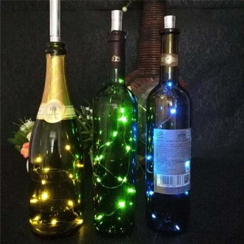 Led Solar Lights Powered Wine Bottle Cork Shape Led Fairy Copper Garland Festoon Wire String Lights Christmas Shining