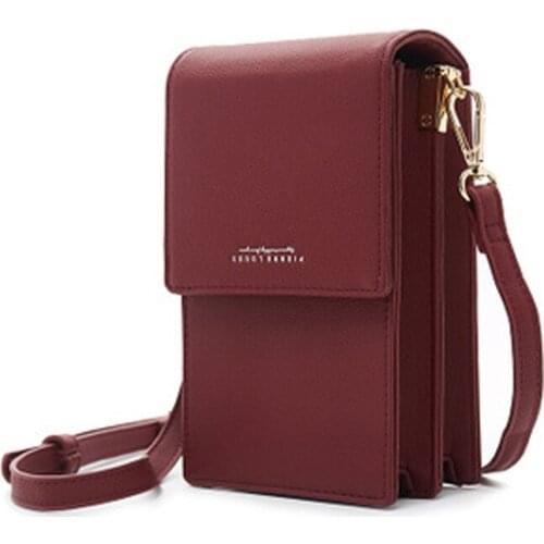 OLOEY Korean Style Phone Bag PU Leather Button Women Shoulder Crossbody Bags For Women Mini Messenger Bag