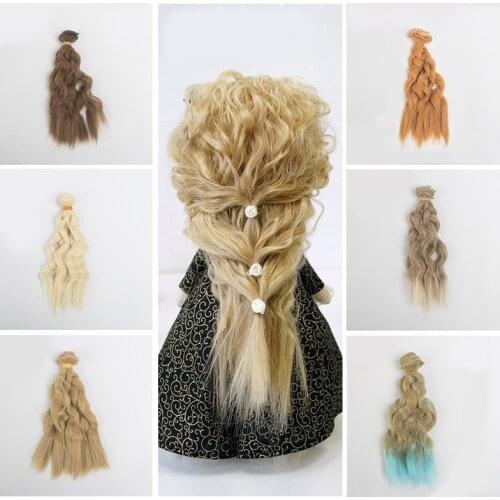 BJD Hair Curly 15CM*100CM BJD WIG For Dolls Synthetic Wig Free shipping hair for dolls handmade 1/3 1/4 Doll Accessories toys