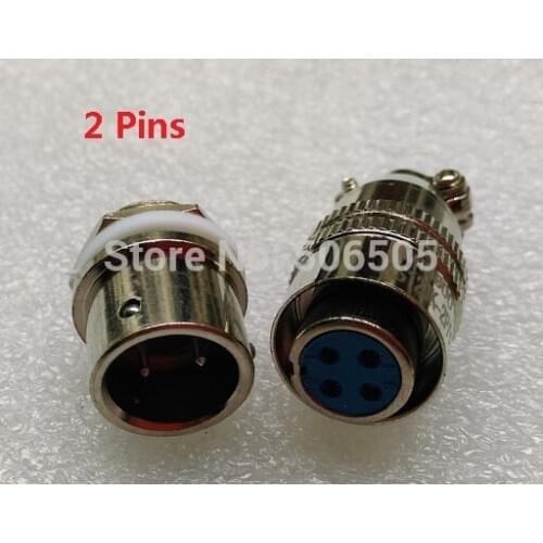 12mm fast connector M12 2pins aviation plug and aviation socket cable joint 2set/lot