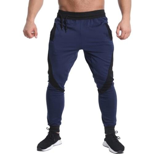 2018 Mens Jogger Pants Cotton Male Bodybuilding Fitness Pants Casual Color matching pants Trousers Sweatpants For Man