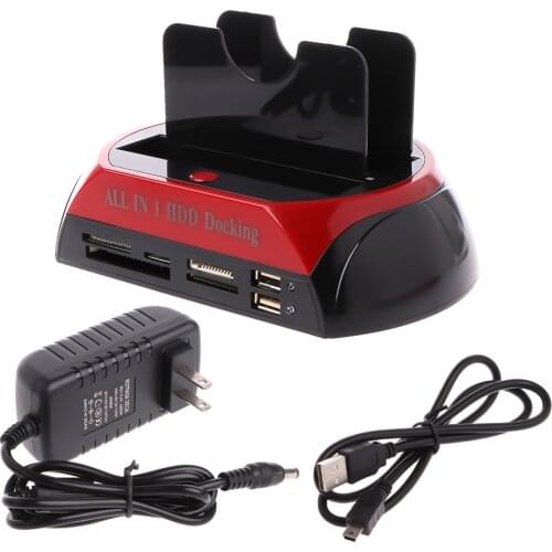 IDE SATA Dual All In 1 HDD Dock Docking Station Hard Disk Drive Hdd 2.5 3.5 Reader Usb 2.0 US External Box Enclosure Case
