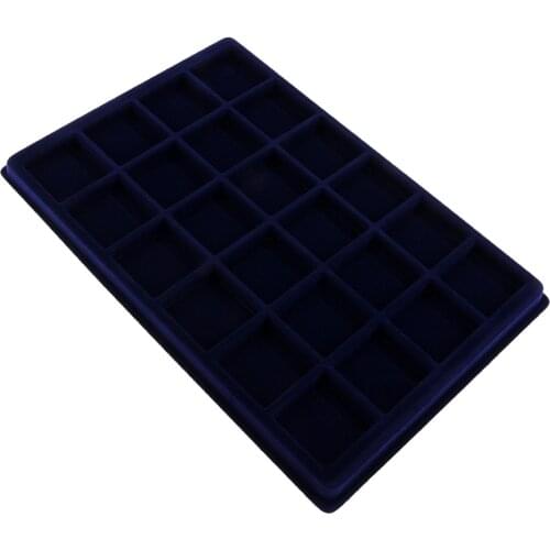 24 Coin /Jewelry Display Tray Storage Case Diameter 45mm for Store Display Supplies -Blue