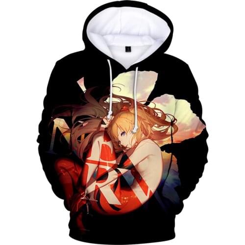 EVA Asuka Langley Soryu 3D Anime Hoodies Sweatshirt Boys/girls Fashion Hooded Trend Casual Streetwear Clothing Chil Kids Clothes