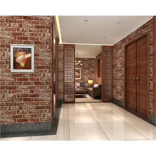 Beibehang 3d wallpaper home decor Chinese imitation brick pattern brick wallpaper restaurant restaurant bar KTVpvc waterproof