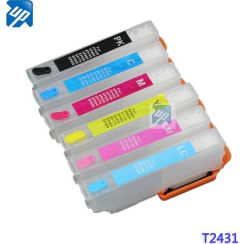 5sets T2431XL T2431 Empty Refillable Ink Cartridges For Epson XP-750 XP760 XP850 Xp860 XP950 XP-55 xp960 printer with ARC chips