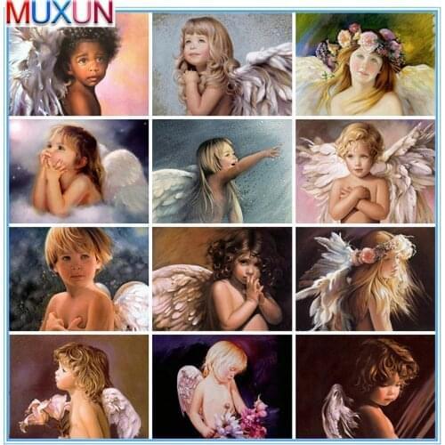 5D Diy Diamond Painting Full Drill Square Religion Cross Stitch Diamond Embroidery Sale Angel Bead Picture Kits Wall Decor Bh075