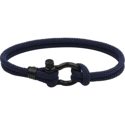 Women Men Black Stainless Steel Sport Buckle U shape Survival Bracelet Outdoor Camping Rescue Emergency Rope Fashion Bracelet