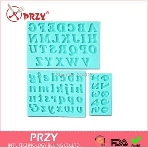 Food Grade Material Chocolate Mold Fondant Cake Decoration Mold Pace Dry Mold 26 English Moulds Silicone Rubber PRZY Si335