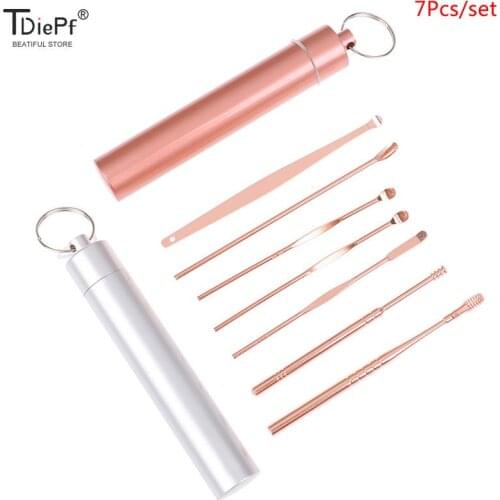 5/7Pcs Ear Wax Removal Tool Stainless Steel Earpick Ear Cleaner Spoon Ear Care Cleaning Tool Ear Wax Removal Kit Ear Wax Remover