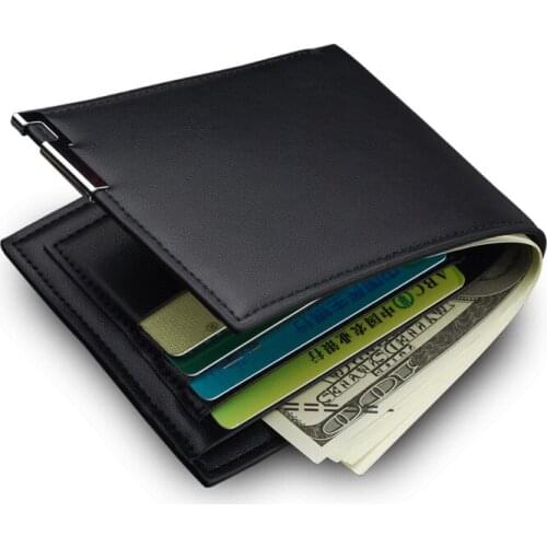 2021 Fashion Mens Short Wallet Card Holder PU Leather Purse Male Id Credit Card Holder Pockets Money Coin Bags