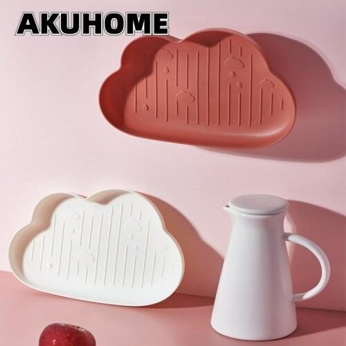 Creative Plastic Cloud Plate Cute Fruit Plate Dessert Plate Tray Serving Tray Trays Decorative