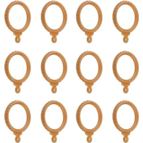 12Pcs Ancient Rome Curtain Rod Ring Hook Eyelet Shower Curtain Hook Panel Hanger - 35mm Silent Sliding Hook for Home Bathroom