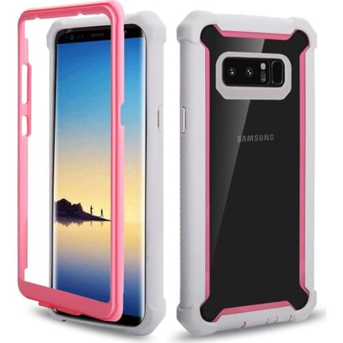Wireless Charging Fashion Colorful Two-Tone Stitching Samsung s8 s9 s10 Plus s10lite note9 PU Silicon 360 Degree Protection Case