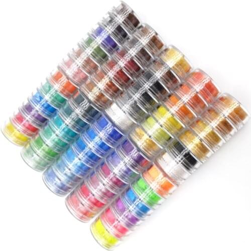 6Colors/lot Mermaid Nail Glitter Dust Pearls Watercolor Solid Pigment Chrome Paint Accessories For Nail Decals