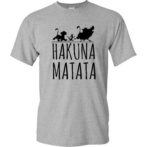 2021 New Cartoon Movie T-shirt Lion King Men Women Casual Funny Hakuna Matata Retro Tshirt Vintage Cotton T shirt Unisex