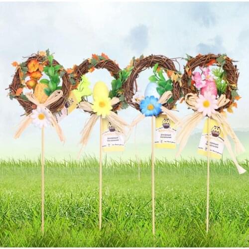 Easter Wreath Decoration Easter Flower Gift Easter Egg Ornament Table Decoration Door Ornament Parade Decorative Flowers SN3755