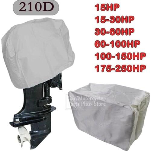 Full Outboard Motor Engine Boat Cover Silver 210D Oxford Waterproof Anti-scratch Heavy Duty Outboard Engine Protector 15-250HP