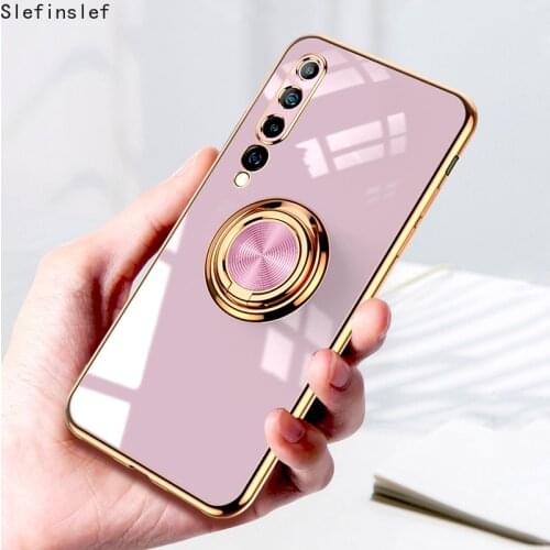Luxury Phone Ring Case For Xiaomi Mi 11 Pro 10 Lite Ultra 10 Pro 10Lite Slim Soft TPU Silicone Protective Stand Holder Cover