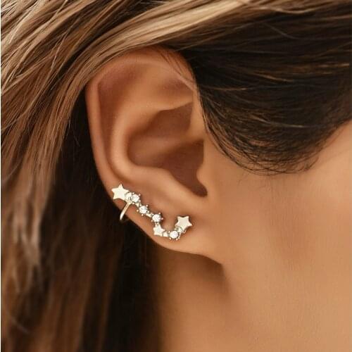 New Earrings Fashion Jewelry Oorbellen Statement Earrings Rhinestone Star Moon Stud Earrings Earrings For Women Wholesale
