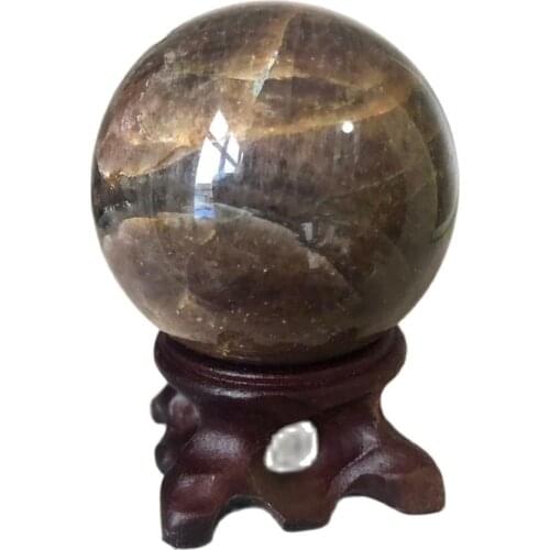 Black moonstone sphere natural stones and minerals quartz crystals gemstones ball healing fine home decoration