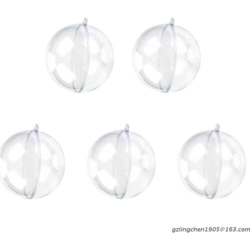 P8DE 5 Pcs 4/5/6/7/8/9/10cm Christmas Balls Clear Plastic Balls Pendant Ornaments Holiday Party Wedding Xmas Tree Hanging