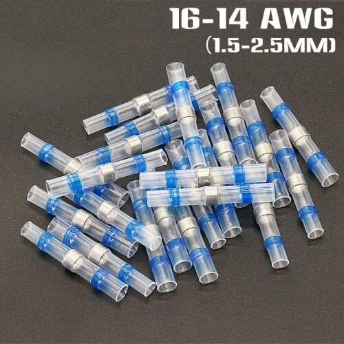 Solder Seal Wire Connectors Waterproof Heat Shrink Butt Connectors Electrical Wire Terminals Marine Insulated Butt Splices Solde