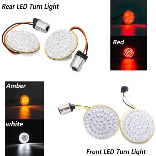 Motorcycle Lights For Harley Davidson Acessories 4PCS 2 Inch 1156 Rear Red&1157 Front White/Amber Bullet LED Turn Signals Light