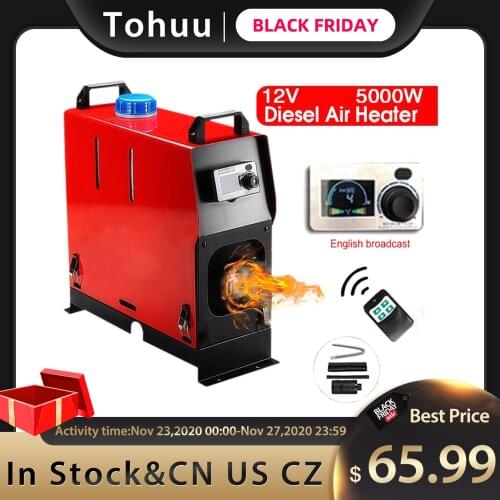 Auxiliary Heater 12V 5KW Diesel Air Heater LCD Universal For Car Trucks Boats Motor Home Monitor With Voice Playback System