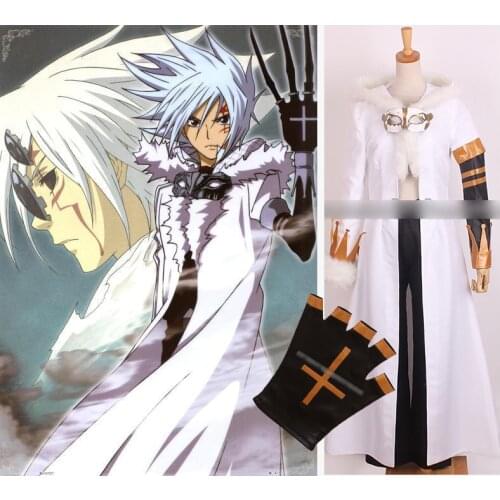 Anime D.Gray-man HALLOW Figure Allen Walker Uniform Cloak+Mask+Gloves+PU Barcer Halloween Cosplay Costume Party Suit For Men