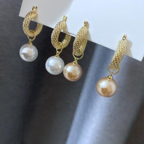 Vintage Pearl Earrings Temperament New Fashion Jewelry Delicate Brincos Bijoux White Champagne
