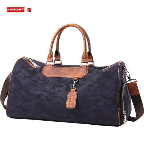 Waterproof Travel Bag Mens Bag Portable Fitness Bag Business Casual Men Handbag Large Capacity Shoulder Messenger Bags Leather