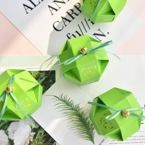 Green Creative candy box wedding favor chocolate box party supplies Packaging Paper Bags Event Xmas Party Supplies free shipping