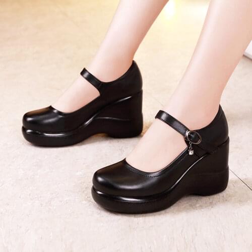 Plus Size 32-43 Wedges Shoes for Women Spring Fall 2020 High Heels Pumps Ladies Office Work Shoes Mother Shoe