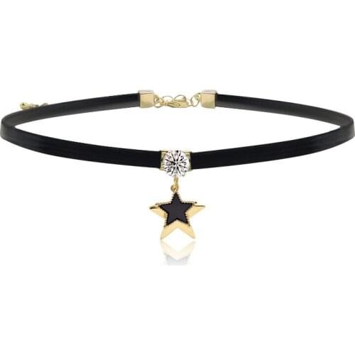 Sweet Retro Star Necklace Korea Harajuku Collar Women Fashion Short Clavicle Chain Neck Decoration Party Birthday Gift