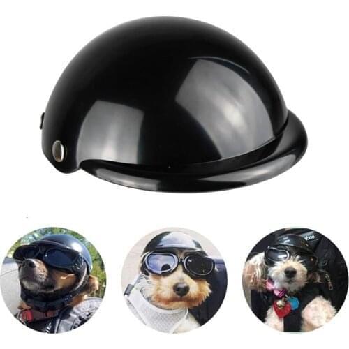 10 Pcs Dog Helmets for Motorcycles, Cool Black Doggie Hat for Bike, Protect Cap for Small Medium Dogs Pet Supplies Wholesale X2