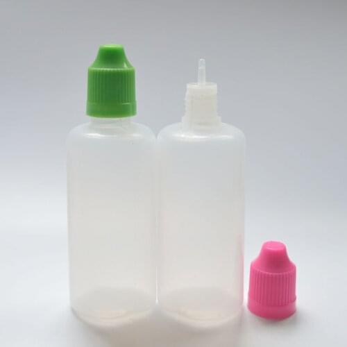 100pcs/lot Plastic Dropper Bottle Empty Dropper Bottle 60ml Bottles With Childproof Cap And Long Thin Tip e Liquid