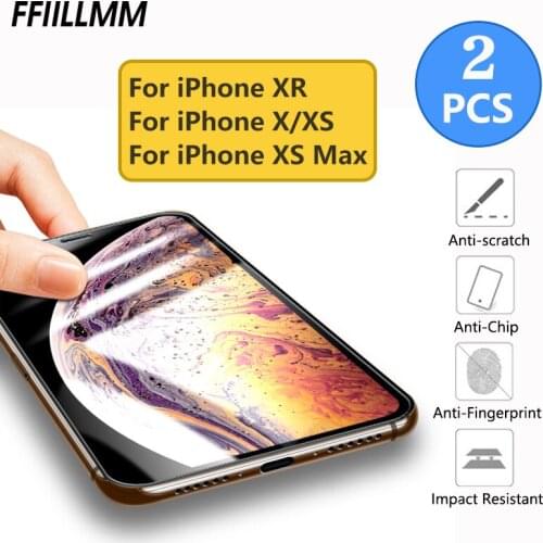 2Pcs/lot 9H Protective Glass For iPhone XS MAX X XR Tempered Glass For iPhone X XS XR Full Cover Screen Protector For iPhone XS