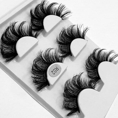 3 Pair 20mm Fluffy 3D Mink Lashes 100% Cruelty free Handmade Eyelashes Dramatic Long Natural Lashes Eye Extension Makeup Tools