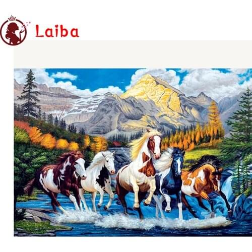 DIY Diamond Painting Abstract animal art, running horse Full Square Diamond Embroidery Cross Stitch sets Mosaic Handmade Gift