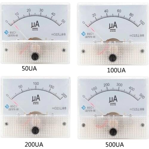85C1-UA Ammeter Mechanical Pointer Type Analog Current Panel Meter Current Meter 6XDB