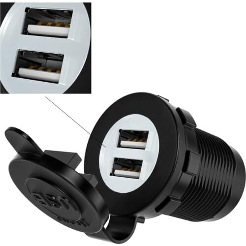 Jtron dual usb socket 5v 2.1A car charger socket Waterproof Power Outlet For Car Boat Marine Motorcycle ATV RV