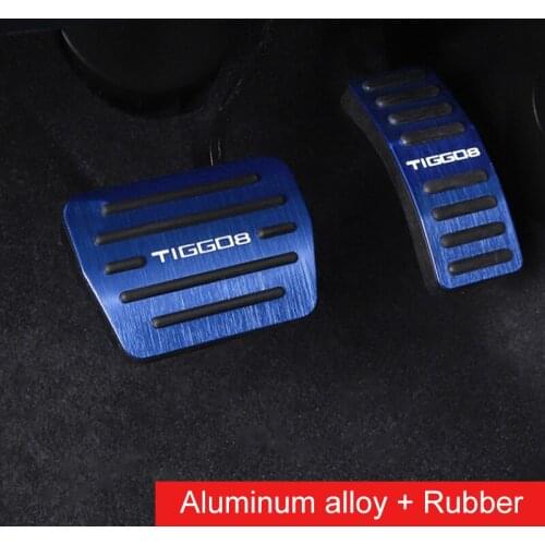 Car Pedals Fit For Chery Tiggo 8 Pro 2021 AT Accelerator Gas Cover Fuel Brake Foot Aluminium Alloy Rubber Interior Decoration