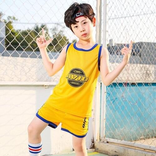 Boys And Girls Baseball Tracksuit Summer Sleeveless Kids Sportswear Children Ball Clothes Outdoor Casual 2 Piece Set 2021 Trendy