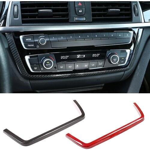 Real Carbon Fiber Central Console U-shaped CD Panel Decorative Trim Fit for BMW M3 M4 F80 F82 2014-2019 Car Interior Accessories