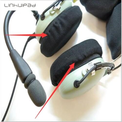Linhuipad Black washable Sanitary Headphone Cover headsets cushions Stretchable Fabric headset hygiene earcup earpad 4 PCS