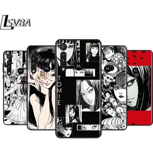 Junji Ito Tomie for Motorola G9 G8 G E7 E6 One Play Marco Hyper Fusion Stylus Power Edge Plus Black Phone Case