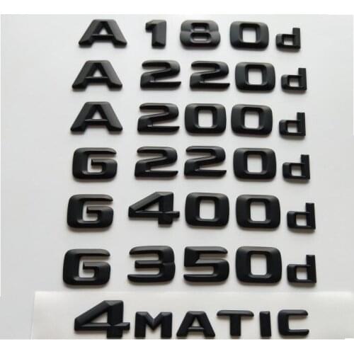 Matt Black Emblems for Mercedes Benz W176 W177 A160d A180d A200d A220d A250d W463 G200d G220d G320d G350d G400d G500d 4MATIC CDI