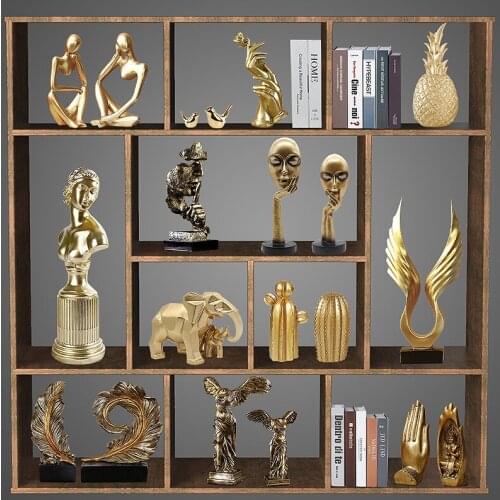 Home Decor Resin Sculpture Ornament Living Room Dining Room Grid Porch Wine Cabinet Decoration Gift Bookcase Display Frunishings